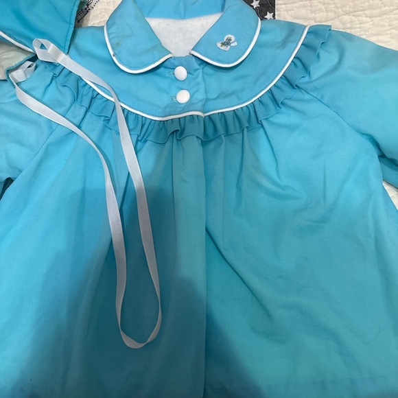 Vintage 1950’s Blue Baby Coat and bonnet Set - Picture 3 of 10